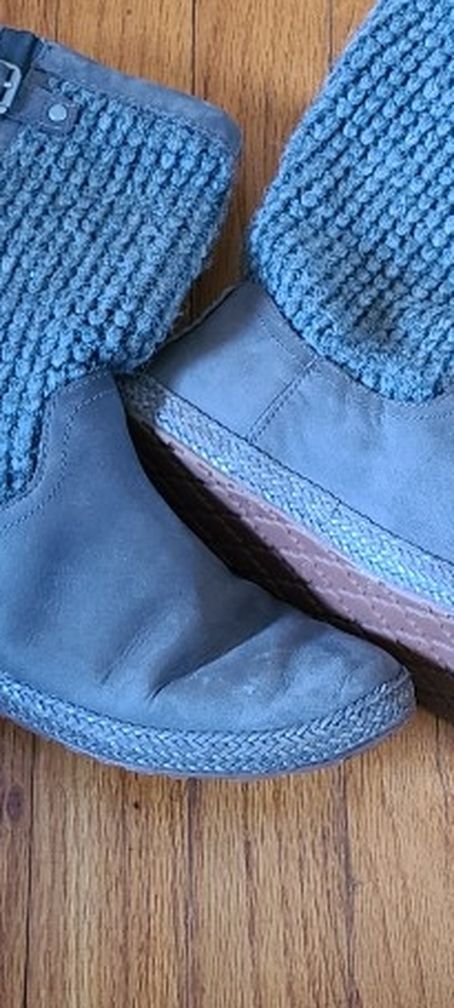 Ugg Suede And Knit grey Boots Sz 7