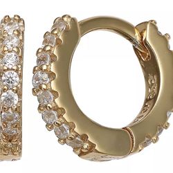 18k Gold Over Sterling Silver Earrings Set Of 3