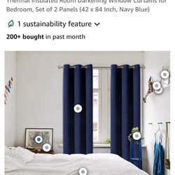 Navy Blackout Curtains – 4 Panels 