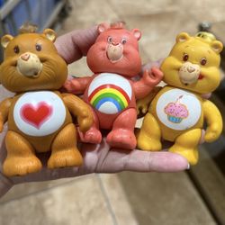 3 Vintage Care Bear Figurines 