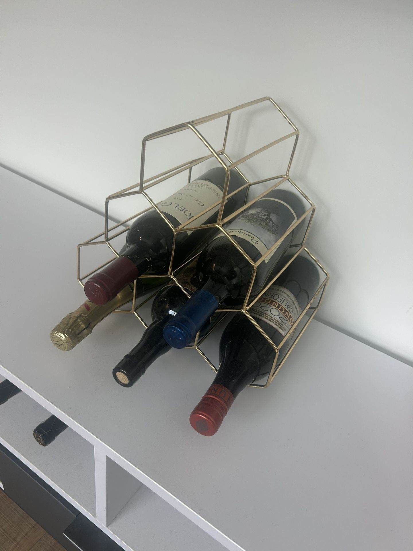 Hexagon Wine Rack Gold