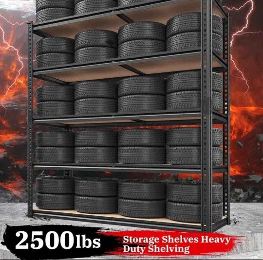 Brand New In Box Heavy Duty 5 Tier Garage Shelves Hold Upto 2500lbs 20"×40"×72"