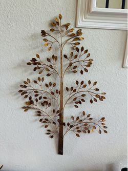 Gold Metal Tree Wall Art