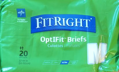 🔥 FitRight OptiFit™ Ultra Adult Briefs (Medium) – 20 Pack | NEW
