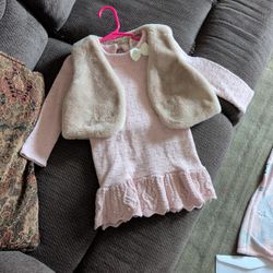 Little Girls Winter Dress & Vest