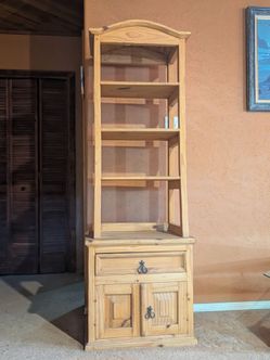 Rustic Mexican Pine wood bookshelf