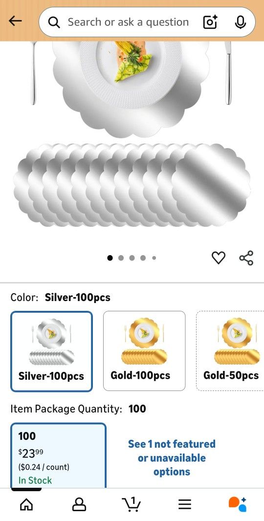 Silver Paper Placemats 