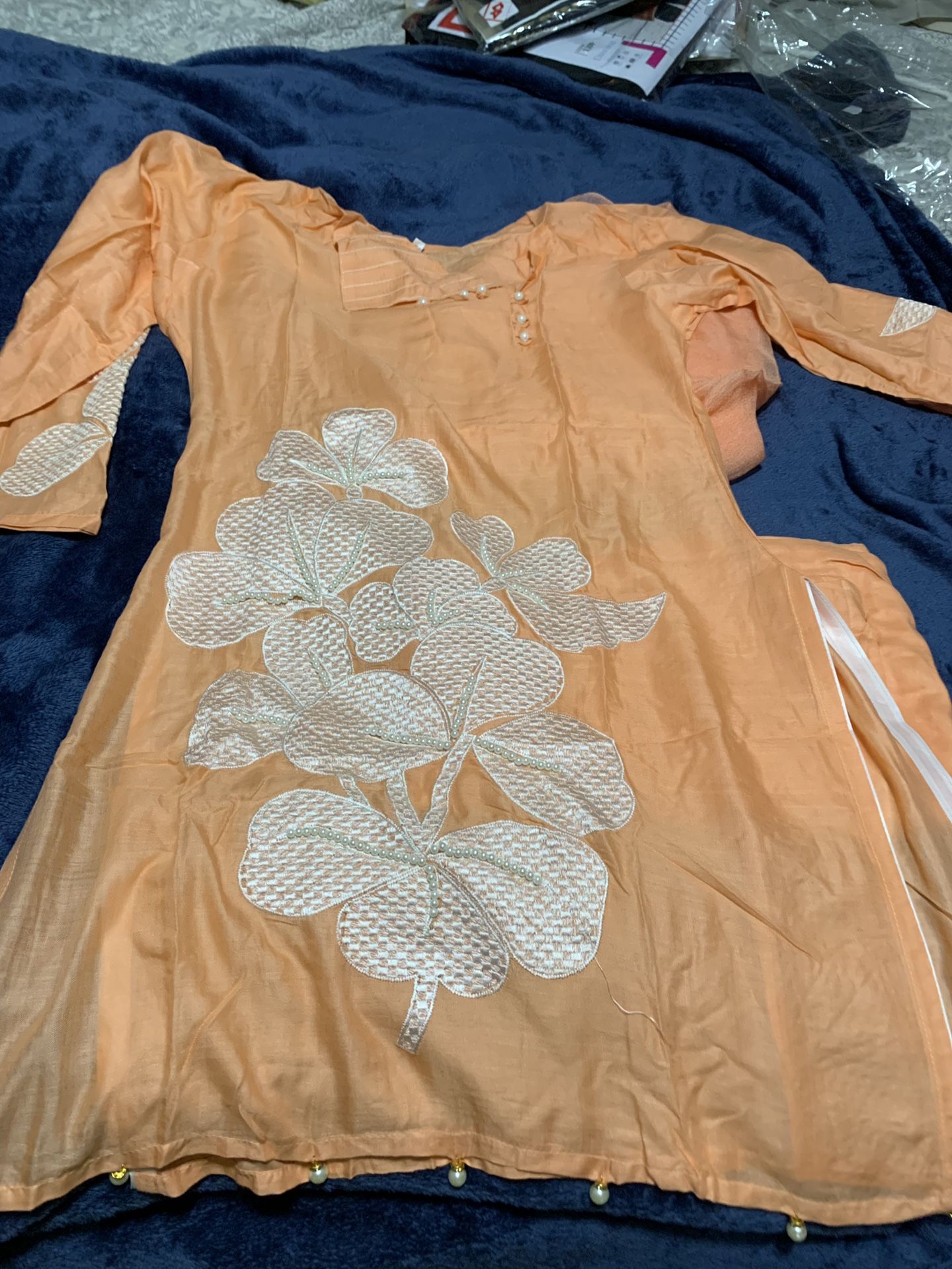 Stitched embroidered unstitched formal dress