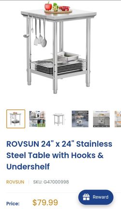 24x24 stainless steel work table