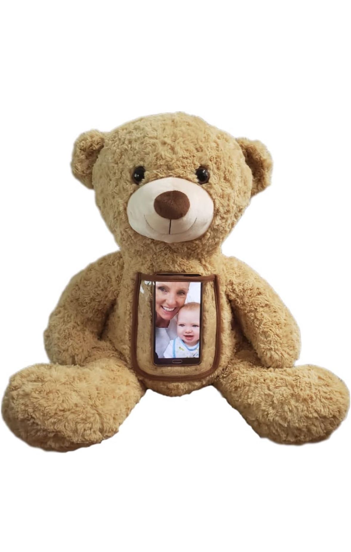 One Size Fits All Eco-Friendly Phone Stand 100% Recycled Stuffed Big Teddy Bear to Hug who You Call