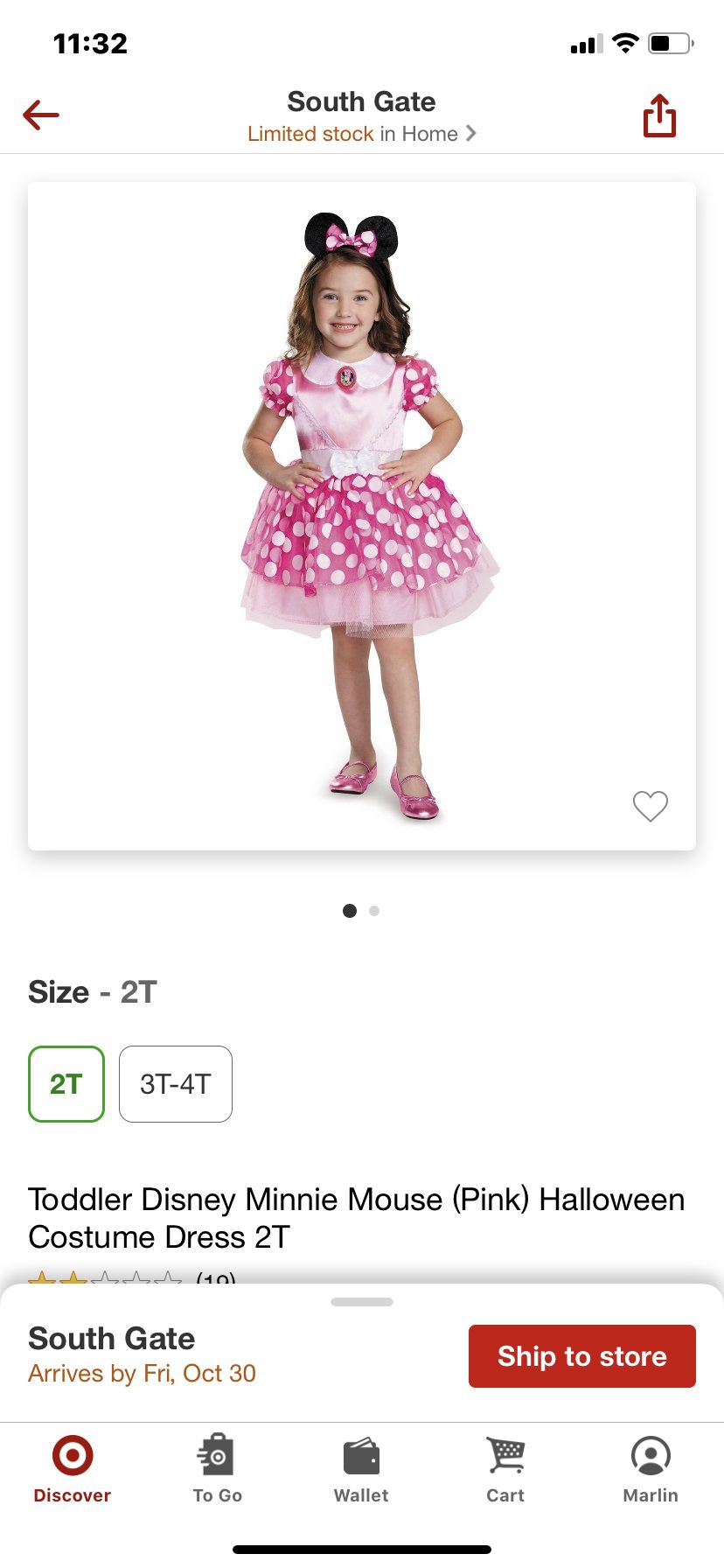 2T Minnie Mouse costume