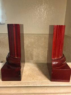 Red Column Bookends Set of Two