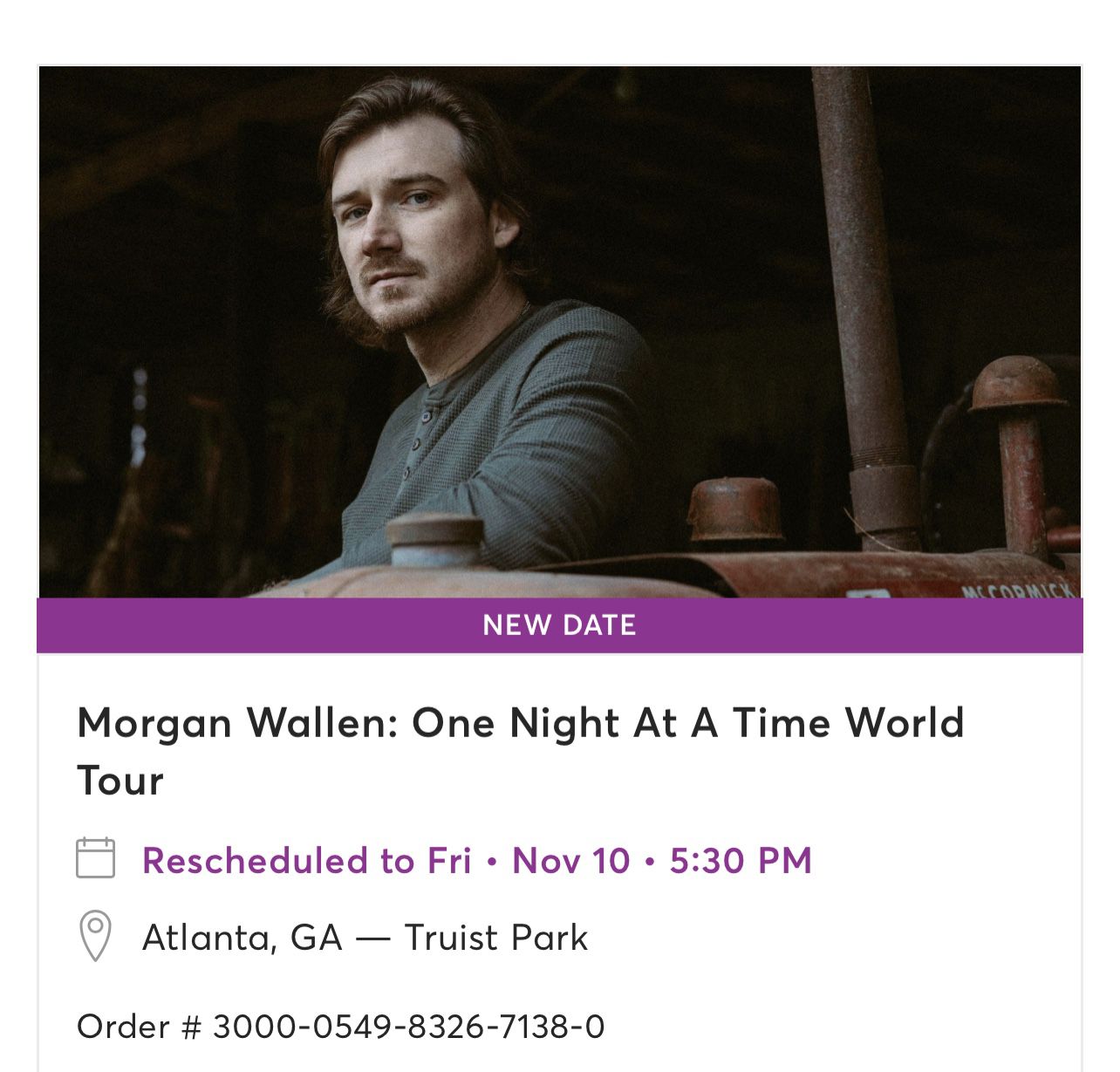 Morgan Wallen 2x Tickets November 10th