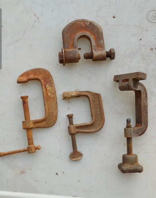 Vintage Clamps Various Tools Hardware