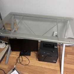 Tempered Glass Top Modern Desk