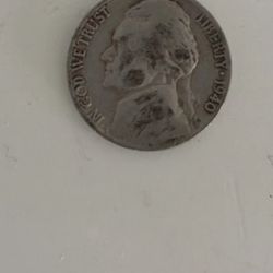 1940 United States "Jefferson Nickel" 5 Cents