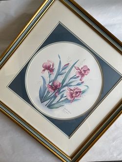 Vintage Signed and Numbered Iris Print by Lucille Hand
