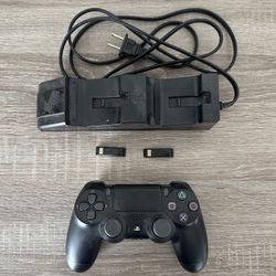 OFFICIAL OEM Sony PlayStation 4 PS4 Dualshock 4 Wireless Controller Jet Black & Nyko Charger
