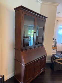 Vintage Cherry Wood Secretary Desk with Hutch - Excellent Condition- 48” x 20” x 88”