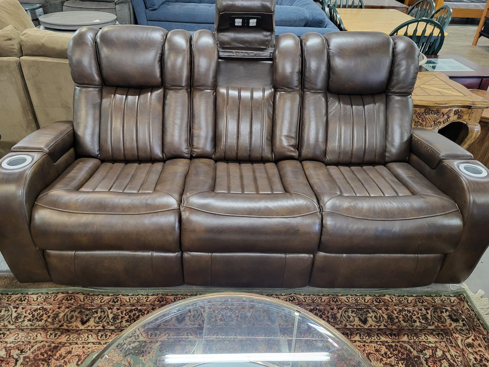 CANOVA LEATHER DUAL POWER RECLINING SOFA LOVESEAT AND ARMCHAIR, SAME DAY PICK UP OR DELIVERY for