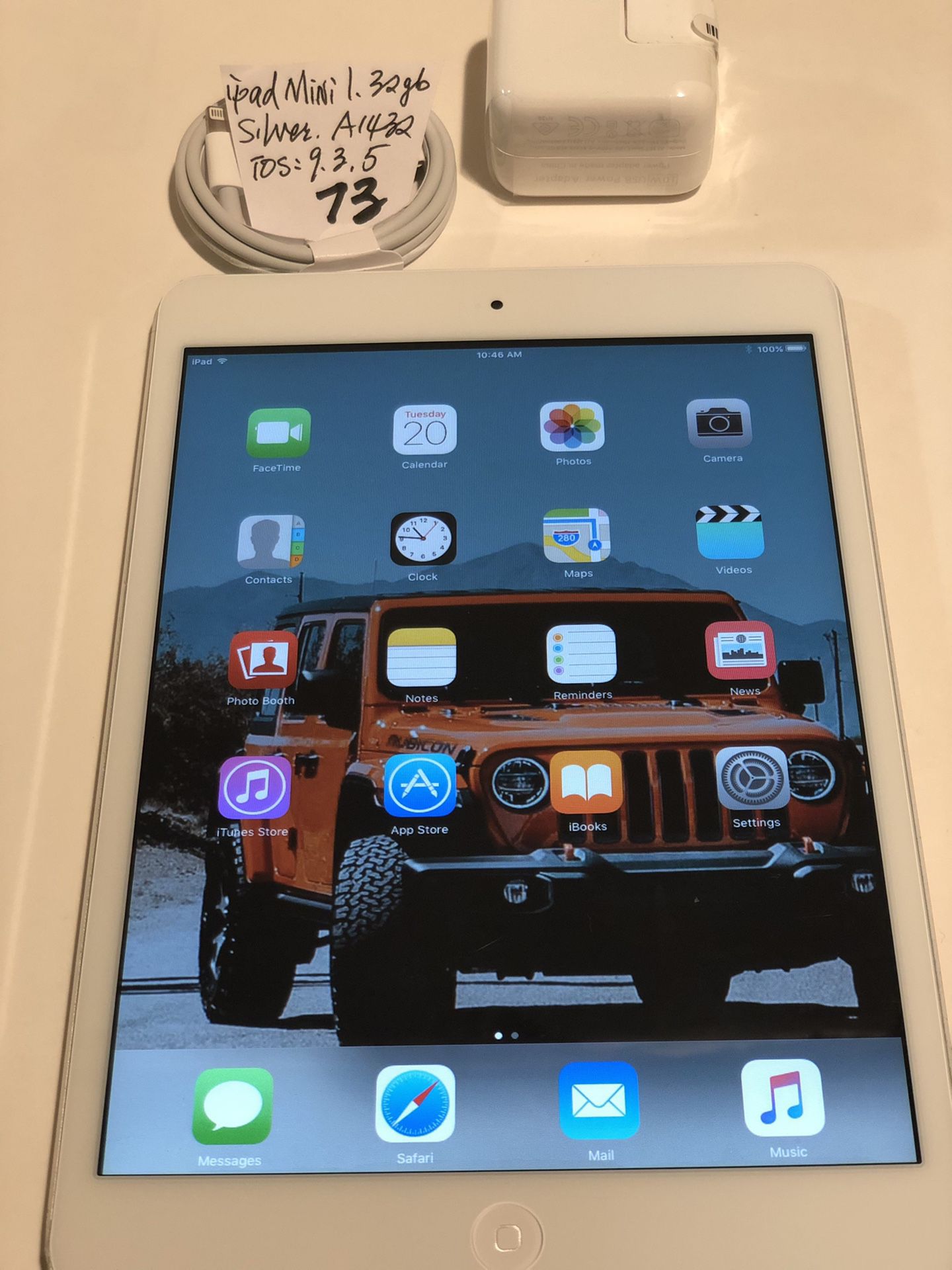 Apple ipad mini 1,32 GB, WiFi 7.9”,iOS:9.3.5. Silver/White,A1432,Clean iCloud,Fully Functional,Good Condition.iOS only 9.3.5.