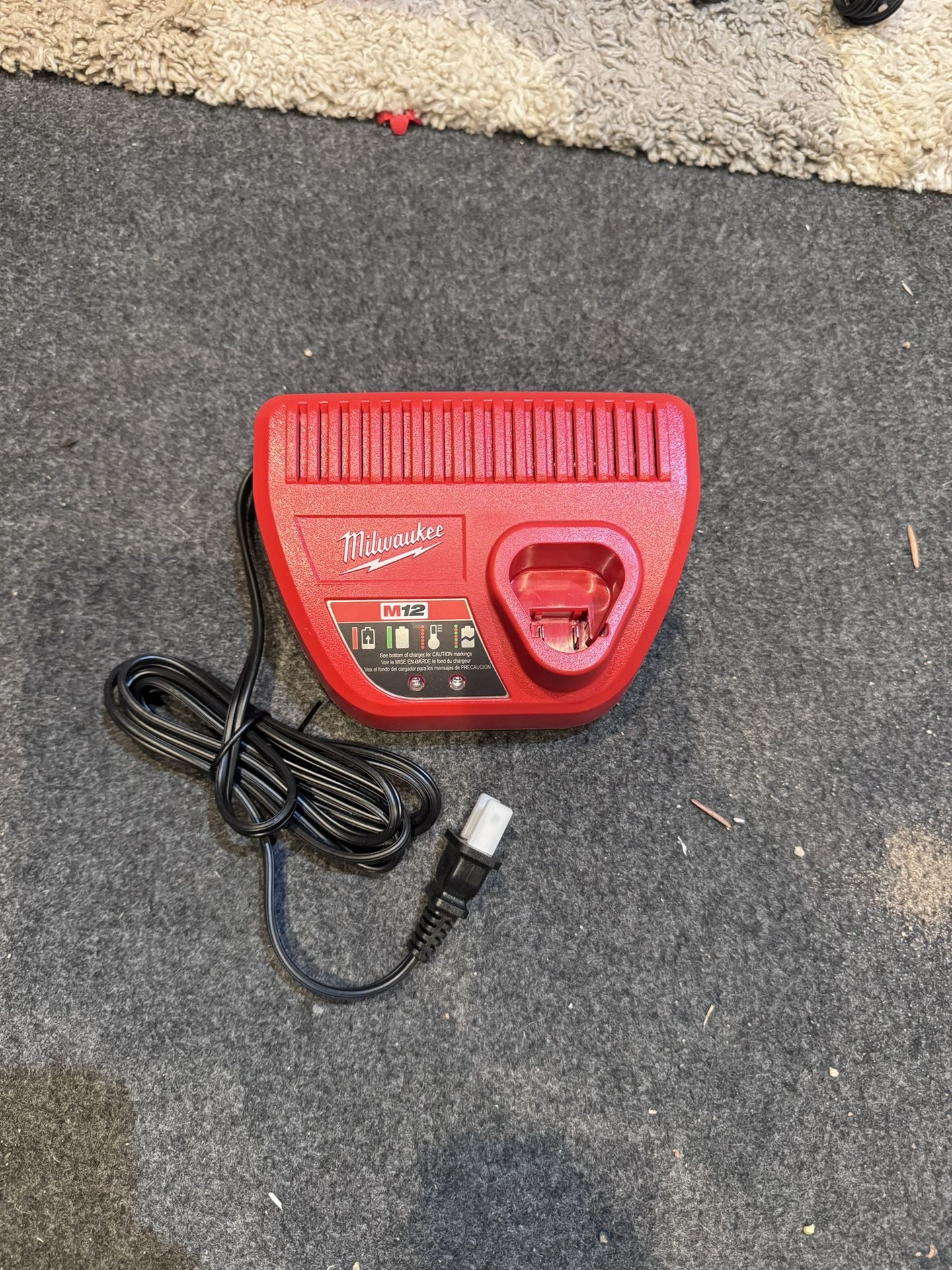 Milwaukee Genuine OEM 48-59-2401 M12 Lithium Ion 12 Volt Battery Charger w/LED Indicating, Red