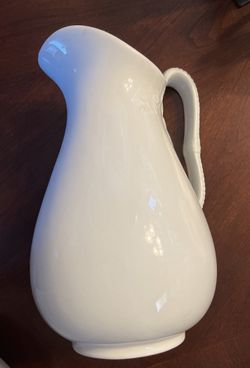 White China Glass Pitcher