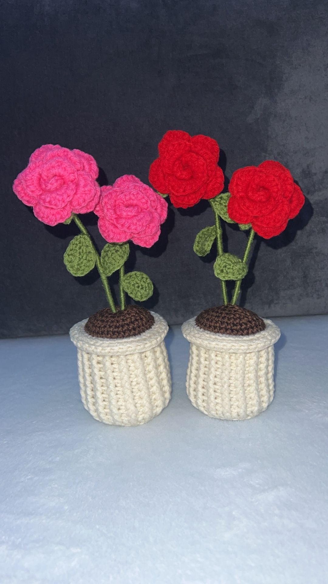 Crochet Rose/ Sunflower Pots