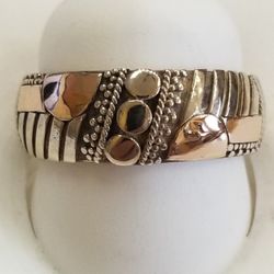Ring Sterling Silver With Gold Overlay 