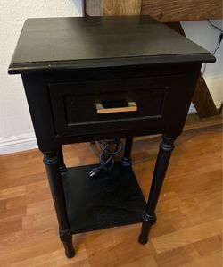 Small side table with drawer and charging ports
