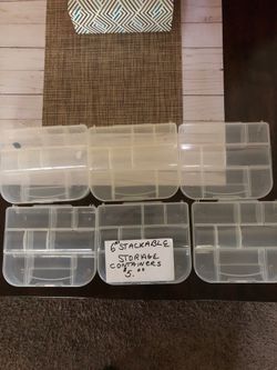 Stackable Storage Containers, group of 6
