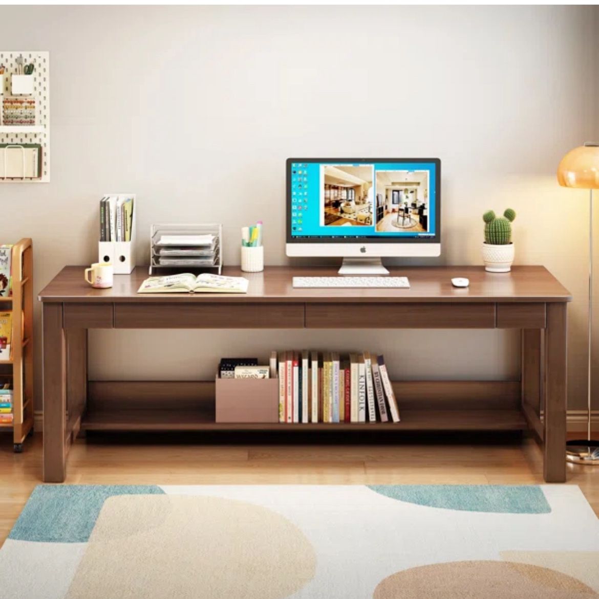 Computer Desk | New, never assembled. Has a crack (see photos). Retails $500+