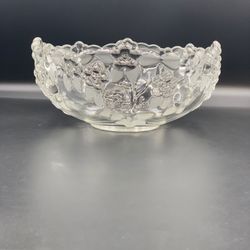 Vintage Mikasa 9” Carmen Satin Crystal Bowl Original Walther Glas West Germany