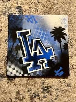 LA Dodgers Hand-Painted Canvas Art 6x6