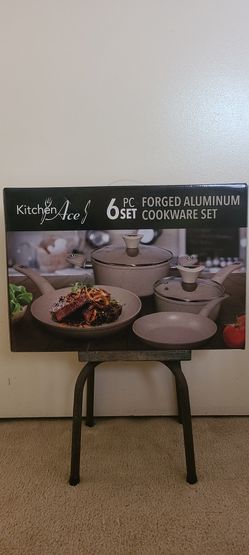 Kitchen Ace 6 PC Set Forged Aluminum Cookware Set