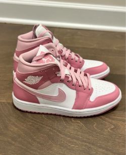 Air Jordan 1 Mid Pink White Sneakers