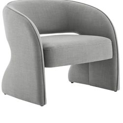 Grey Upholstered Barrel Chair 