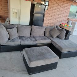 Beautiful L Shape Sectional With Ottoman 