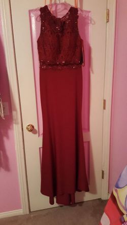 Burgundy long Dress.