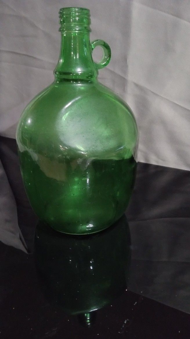 Vintage Green Glass Wine Jug