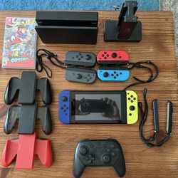 Nintendo Switch Bundle With 3 Games, 6 Joycon Controllers