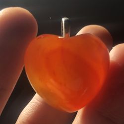 Carnelian Heart Pendant Heavy 