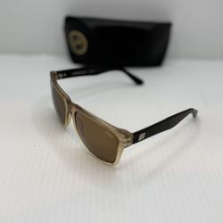 SABRE Heartbreaker Sunglasses 59mm Brown Lens Tan Clear Frame Black Arm