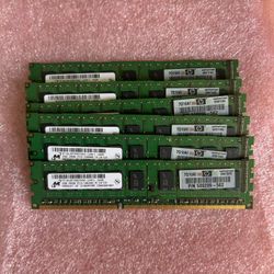 12 Gb HP-branded 2GB DDR3 PC3-10600R Registered ECC Memory
