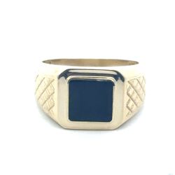 Men’s 14k Yellow Gold Square Black Stone Ring Size 10.5 GP3125482