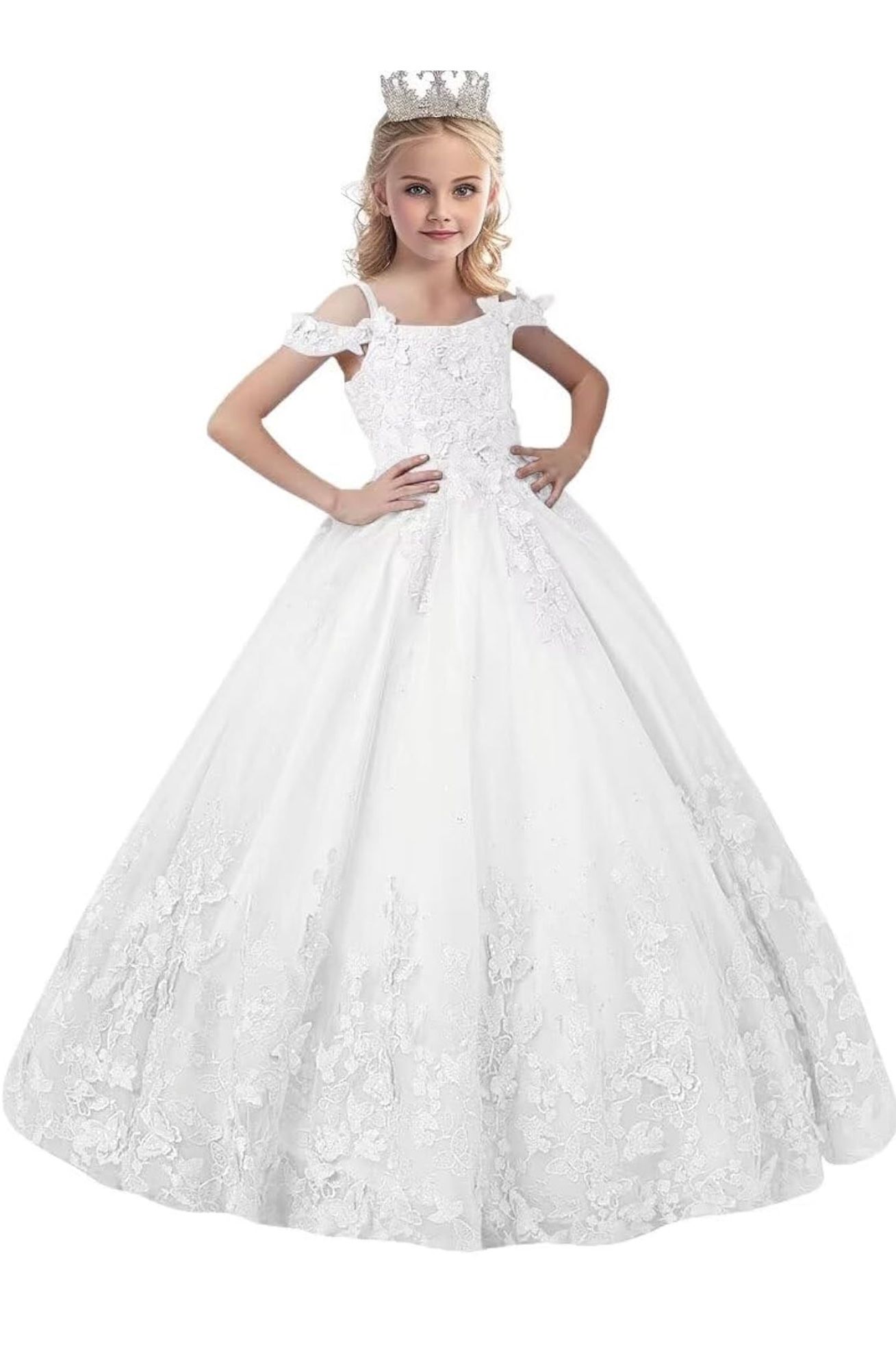 First Communion, Wedding, Flower Girl White Dress