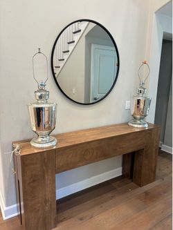 2 beautiful glass/silver lamps