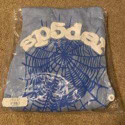Sp5der Blue Web Hoodie Size Small