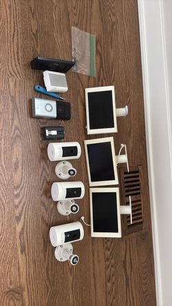 Ring Security Bundle – Doorbell, 3 Cameras, Solar Panels, Battery & Chime