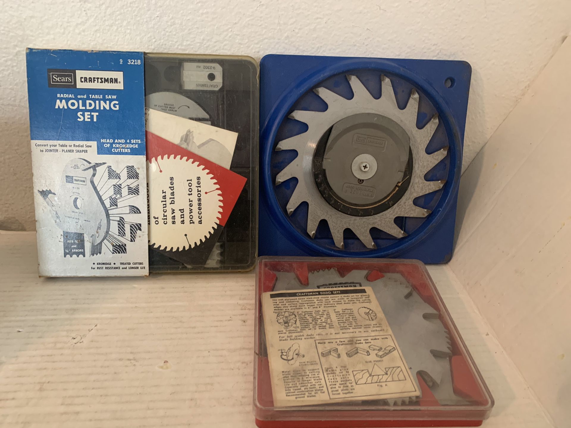 3 Sears Craftsman Saw Blades- Radial and Table Saw Molding 2 Kromedge